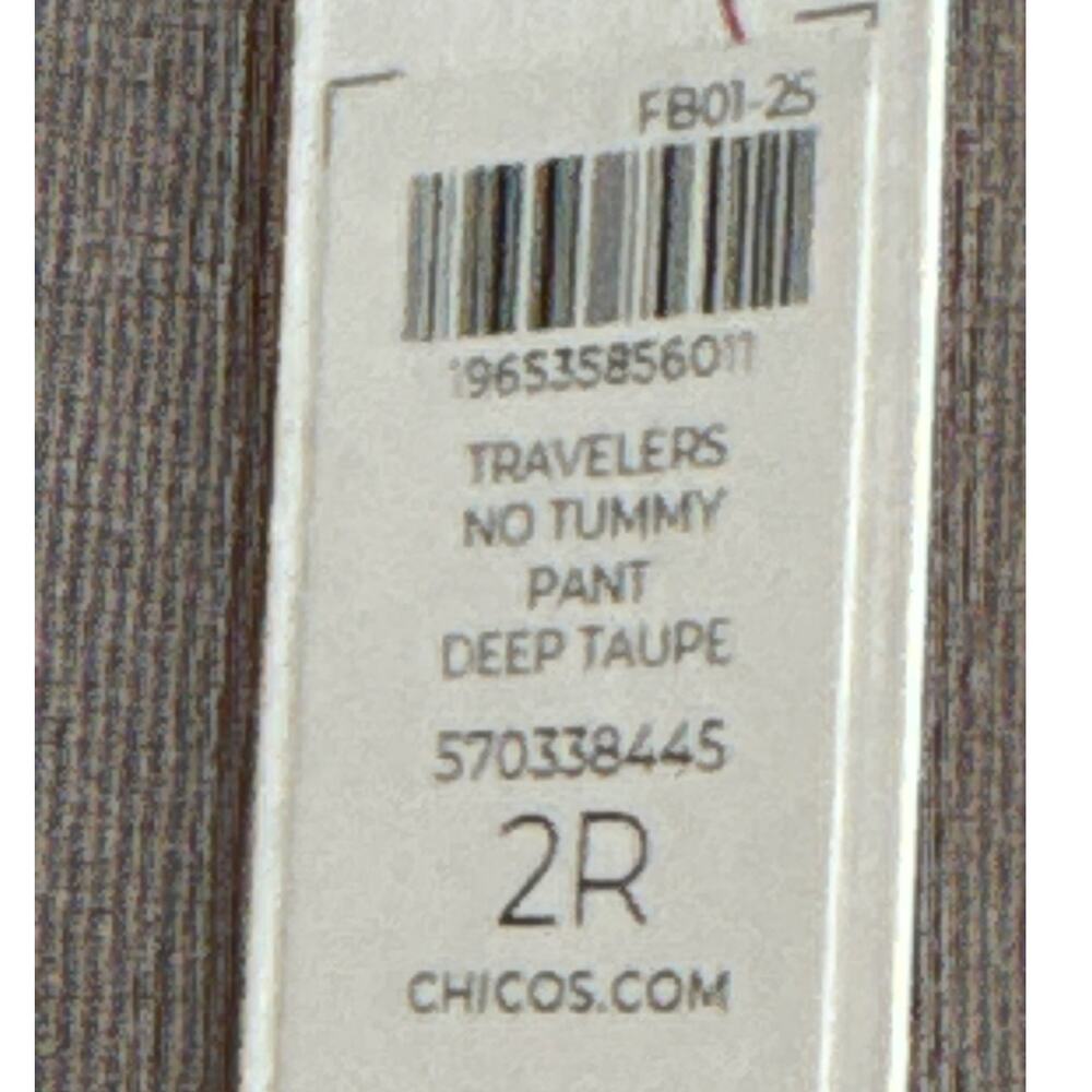 Chicos Travelers No Tummy Pant 2R Large Stretch Pull On Deep Taupe Brown Classic - Picture 7 of 8
